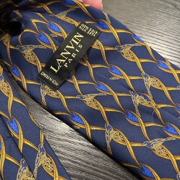 Lanvin Paris Bird Motif Silk Tie - Picture 3 of 7